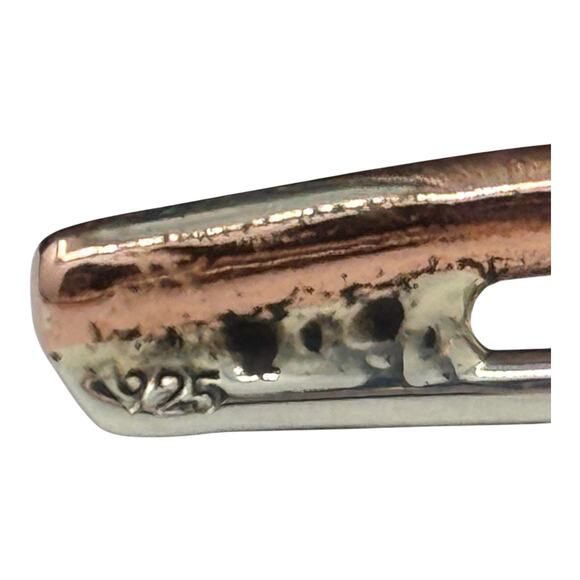 Copper 925 Sterling Silver Wave Cuff Bracelet Adjustable Size Artisan Handmade - Picture 6 of 8